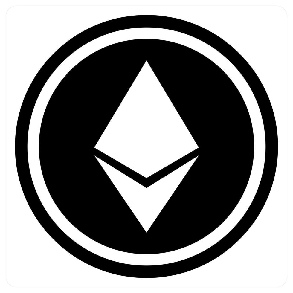 Ethereum icon concept in black color vector