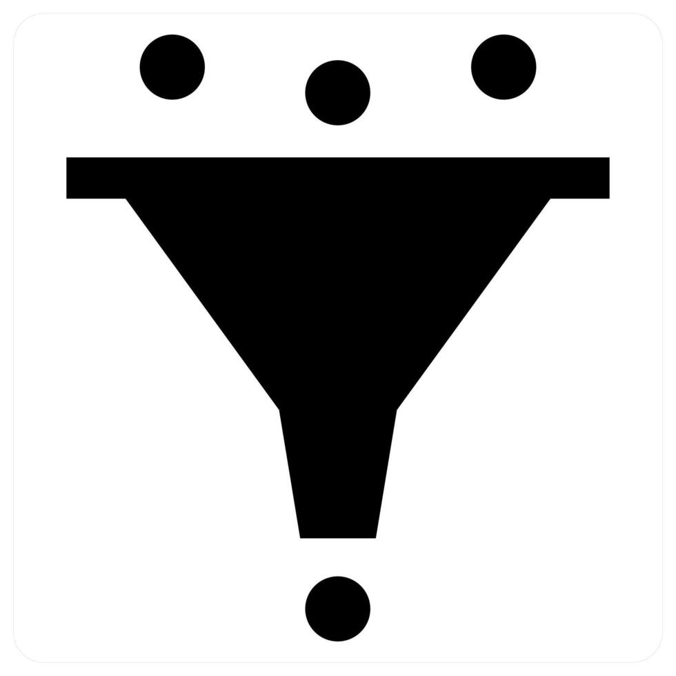 Filtering icon concept in black color vector
