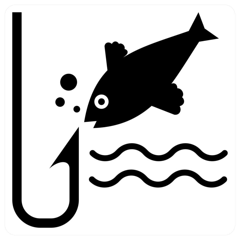 Fishing icon in black color vector