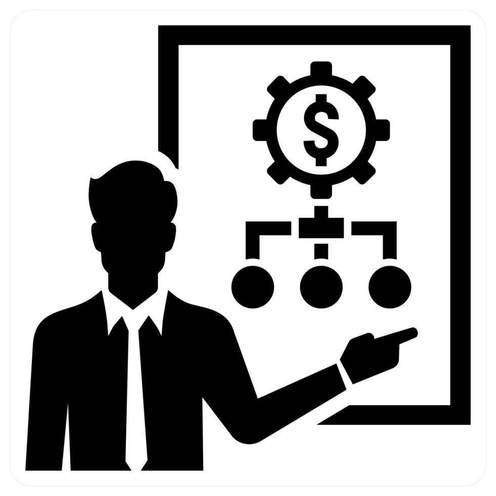 Financial Presentation icon concept in black color vector