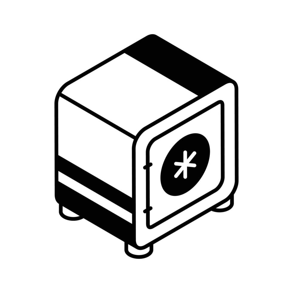 A trendy isometric icon of medical storage locker... vector