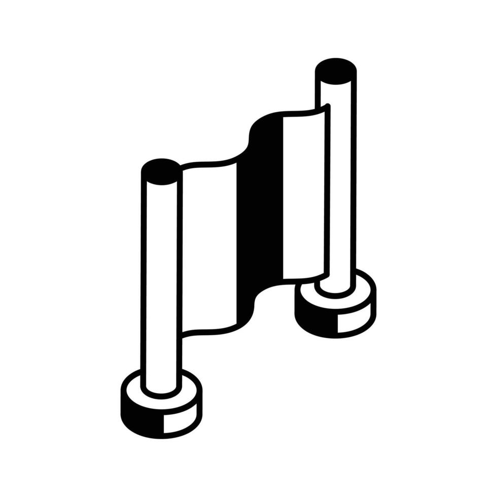 Trendy isometric icon of a hospital privacy divider... vector