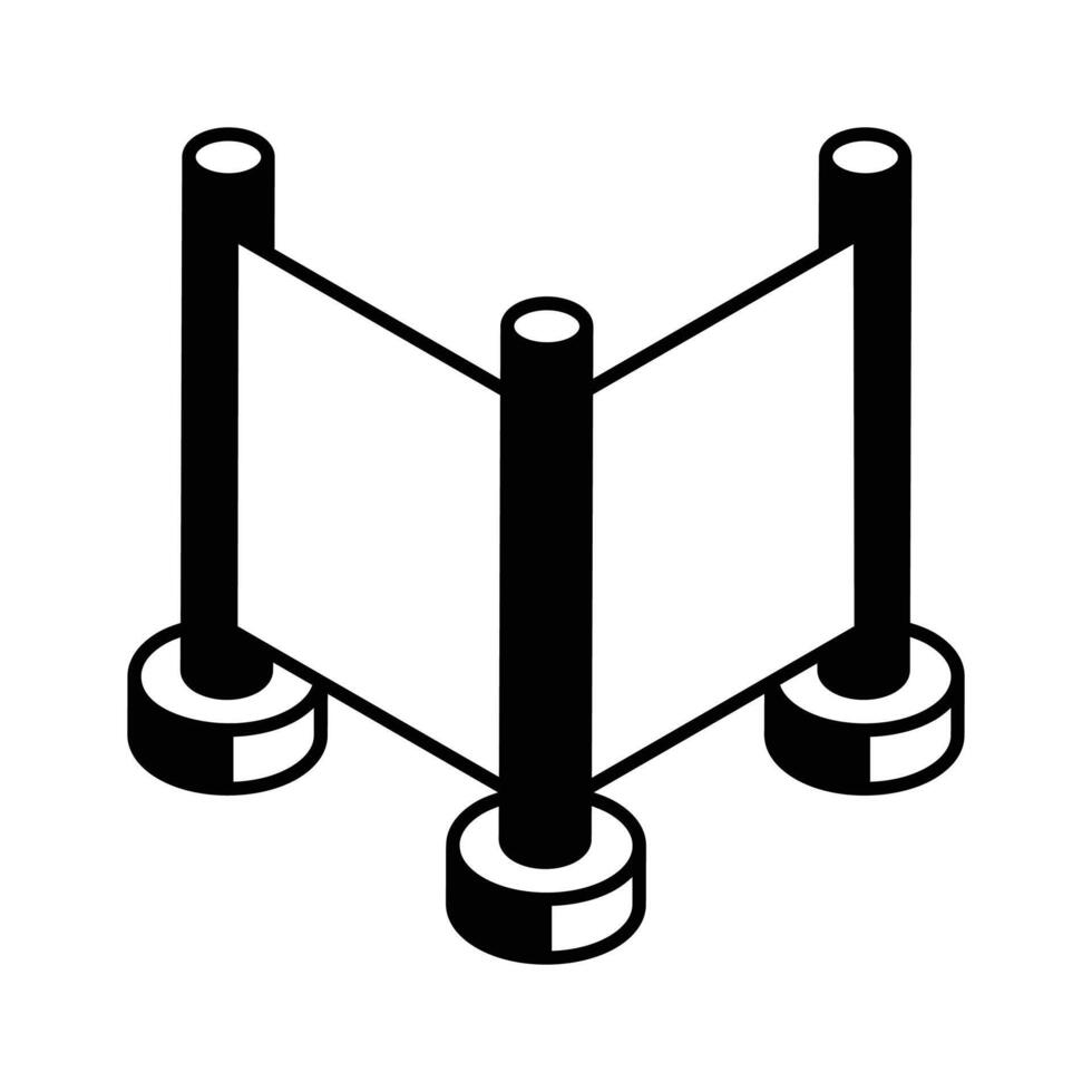 Trendy isometric icon representing hospital privacy curtain... vector