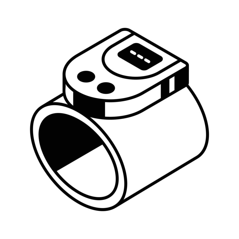An isometric style icon showing a bp monitor... vector