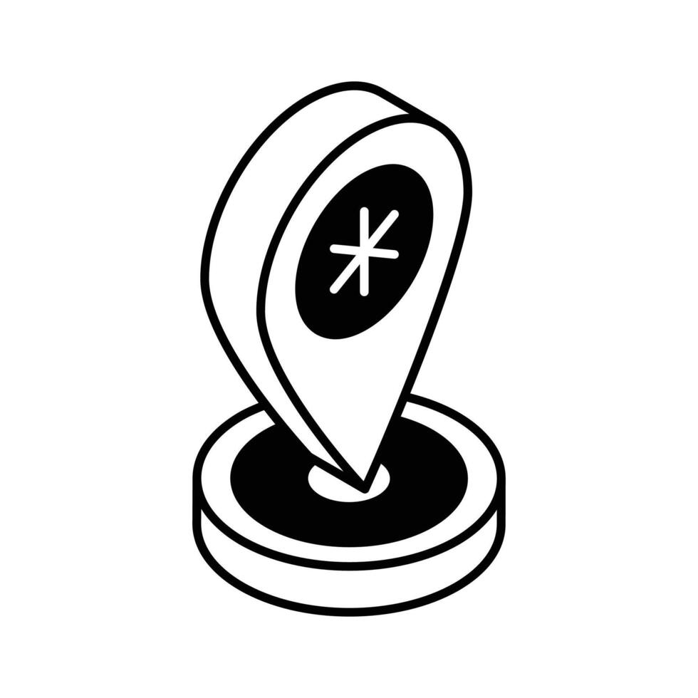 Check out this isometric icon for hospital location... vector