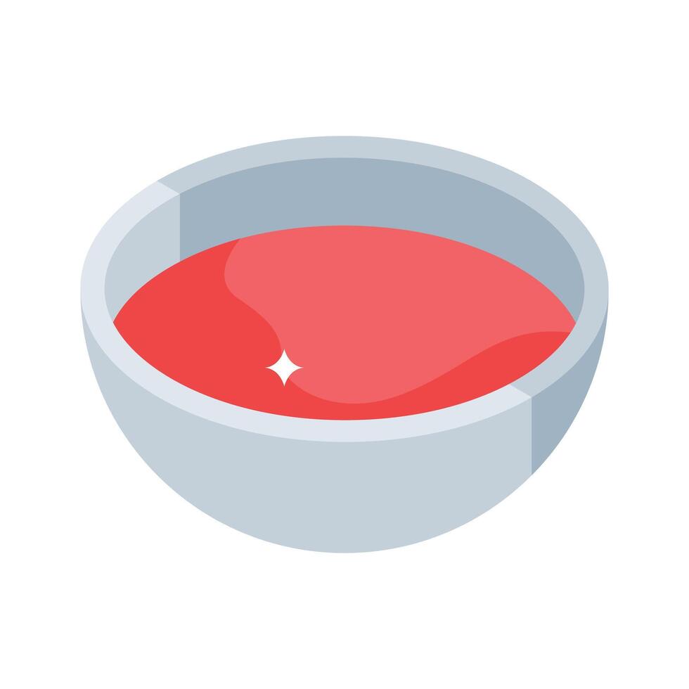 Visually engaging isometric icon of small sauce bowl vector