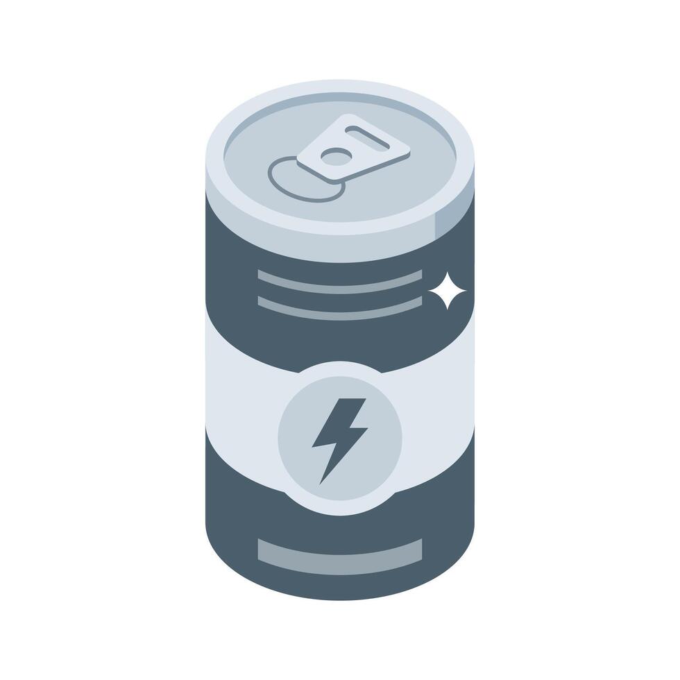 Get this isometric style icon of energy drink can vector