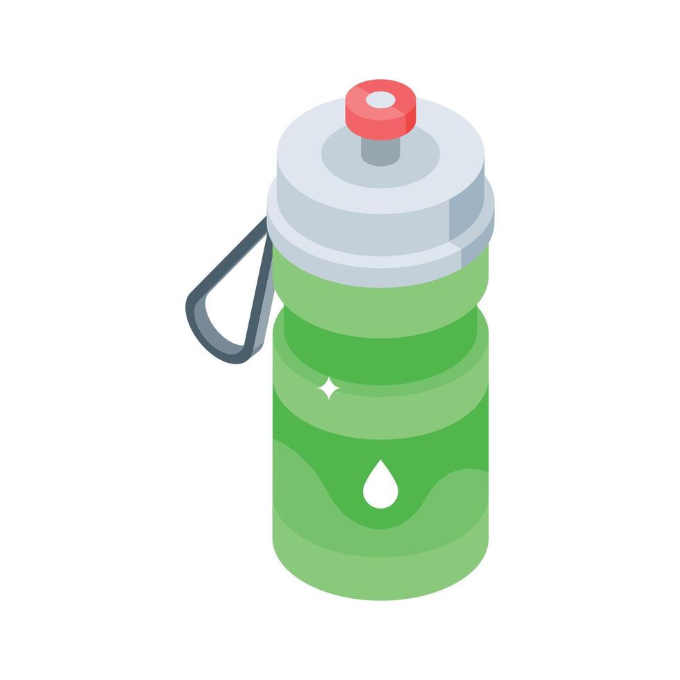 Visually appealing isometric icon of portable water flask vector