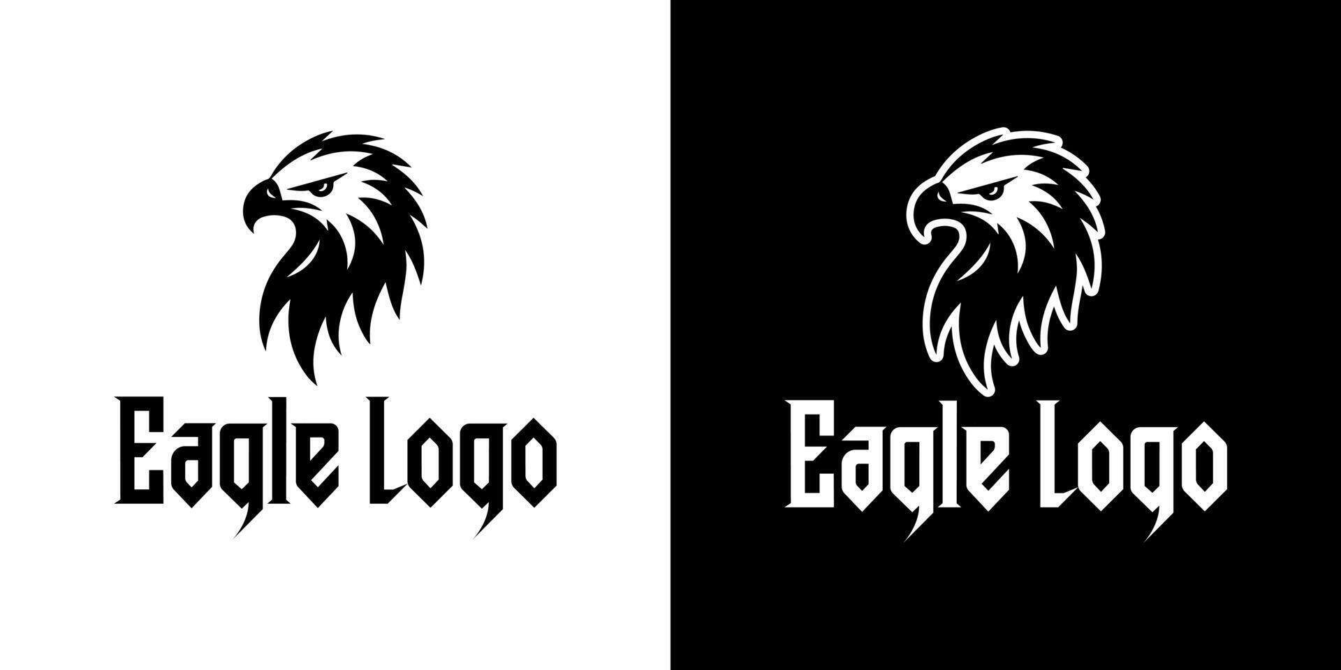Minimal Black and White Eagle Logo with Bold Gothic Style for Military or Esports Branding vector