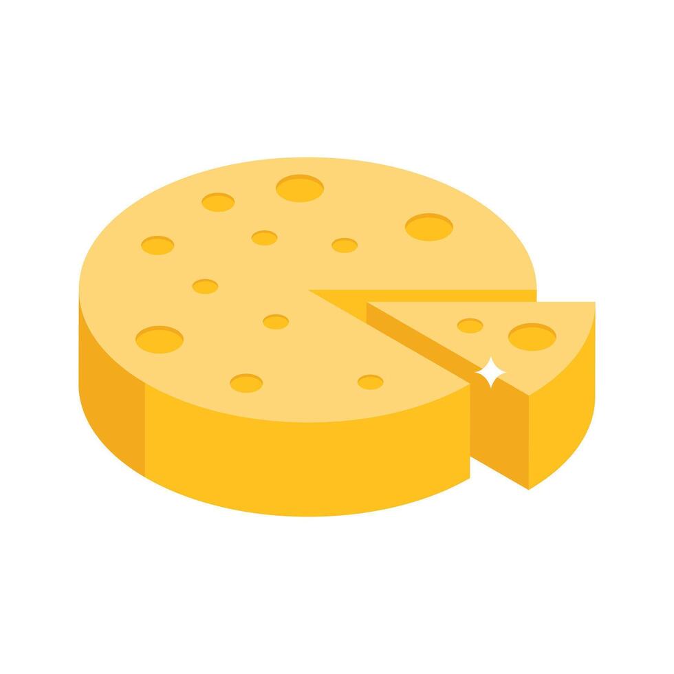 Grab this isometric style icon of cheese wheel vector