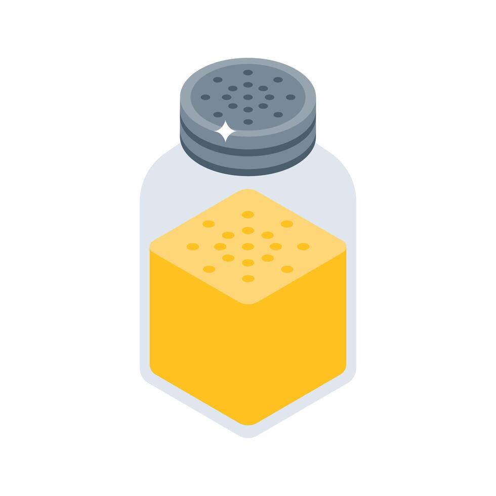 A premium isometric icon of classic salt shaker vector