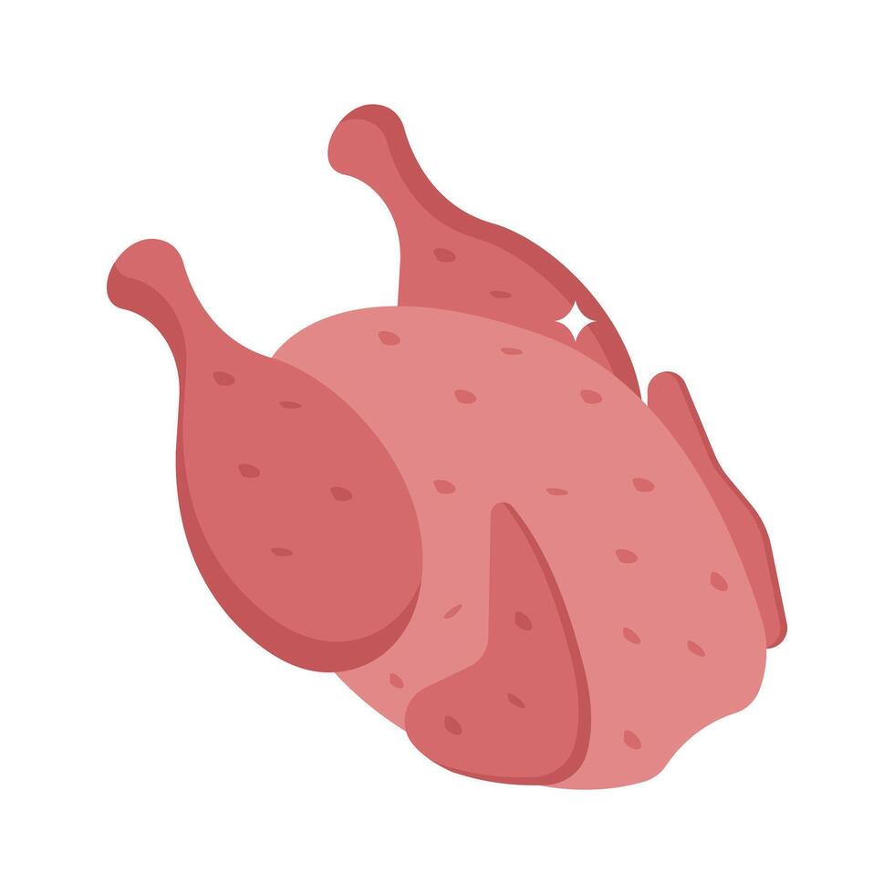 Visually engaging isometric icon of roasted chicken feast vector