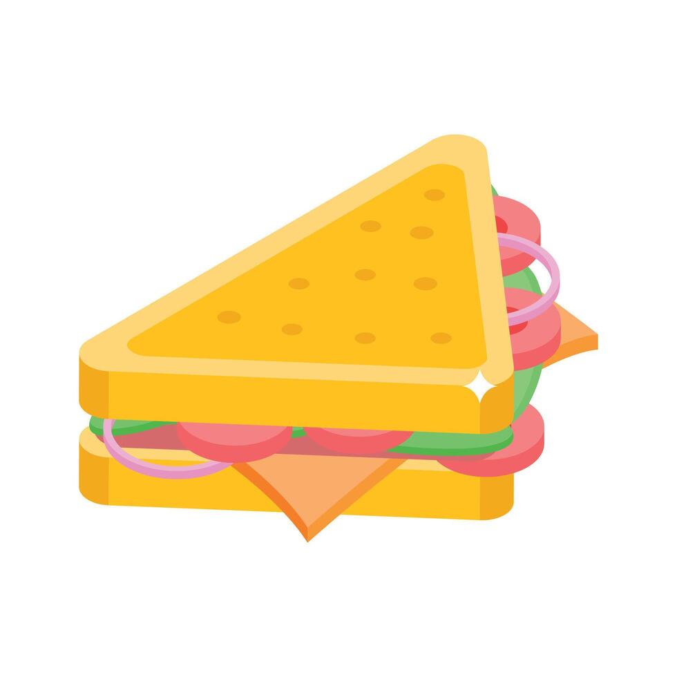 Premium isometric icon of layered bread sandwich vector