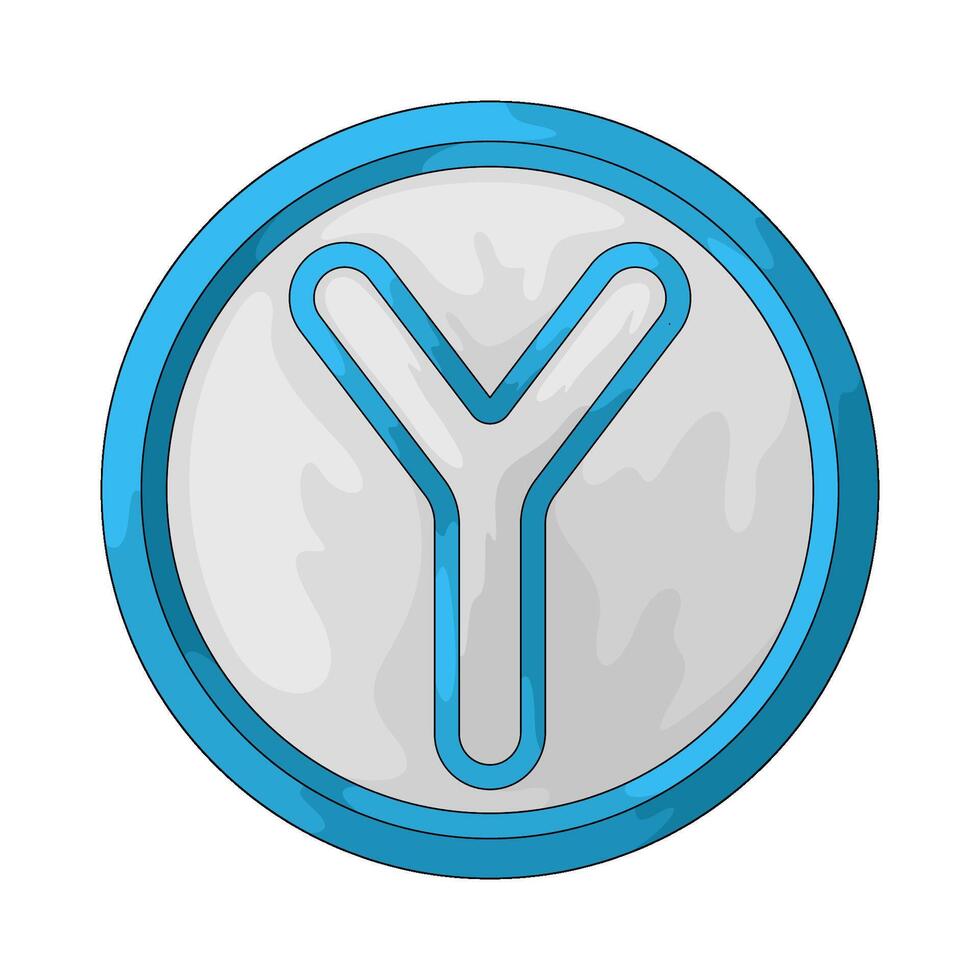 Gaming Y button vector