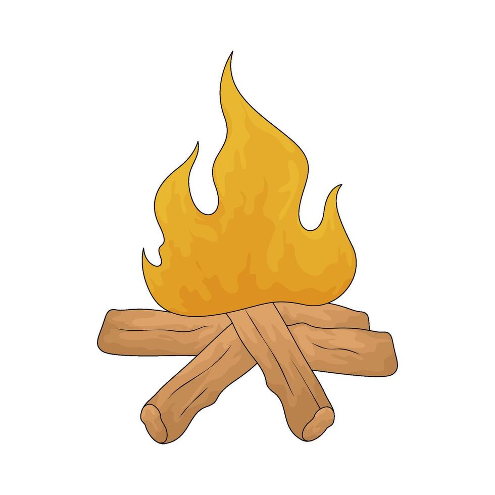 huge fiery bonfire vector