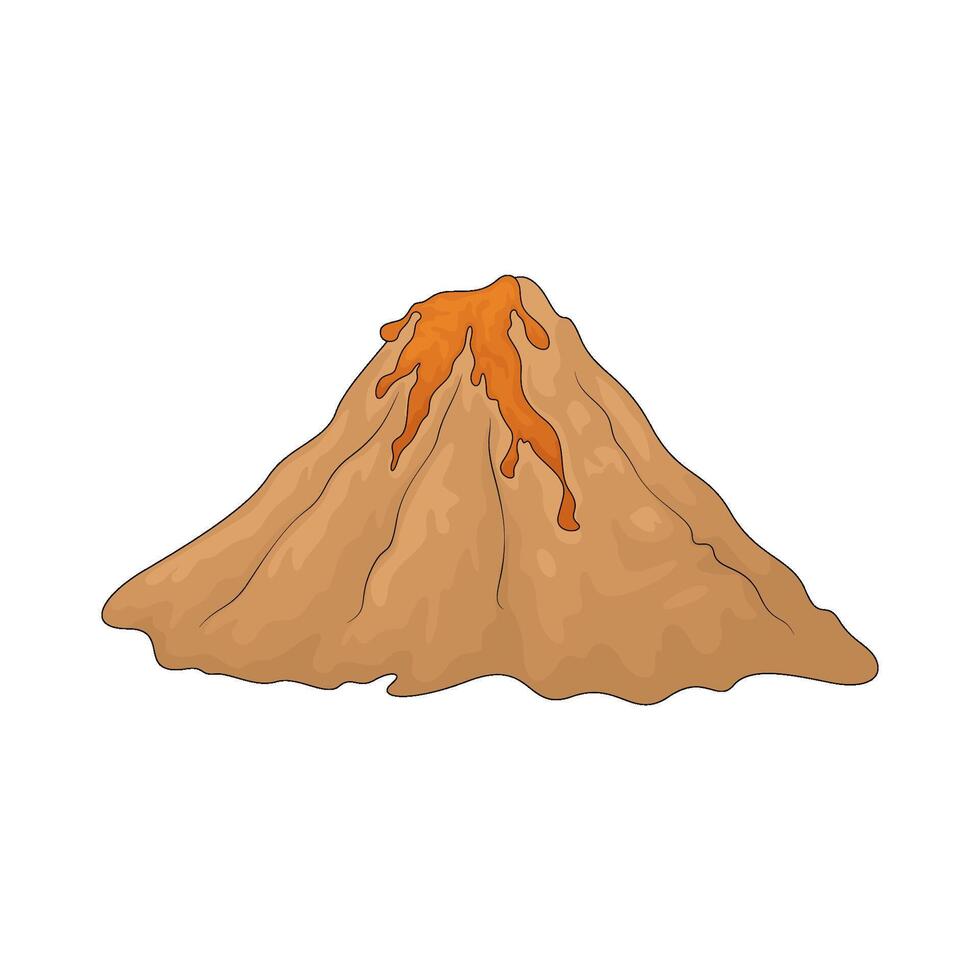 illustration of the volcano vector