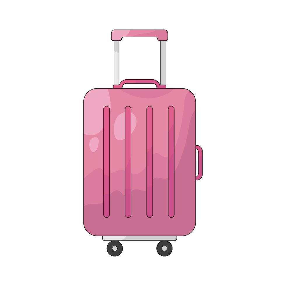 pink suitcase illustration vector