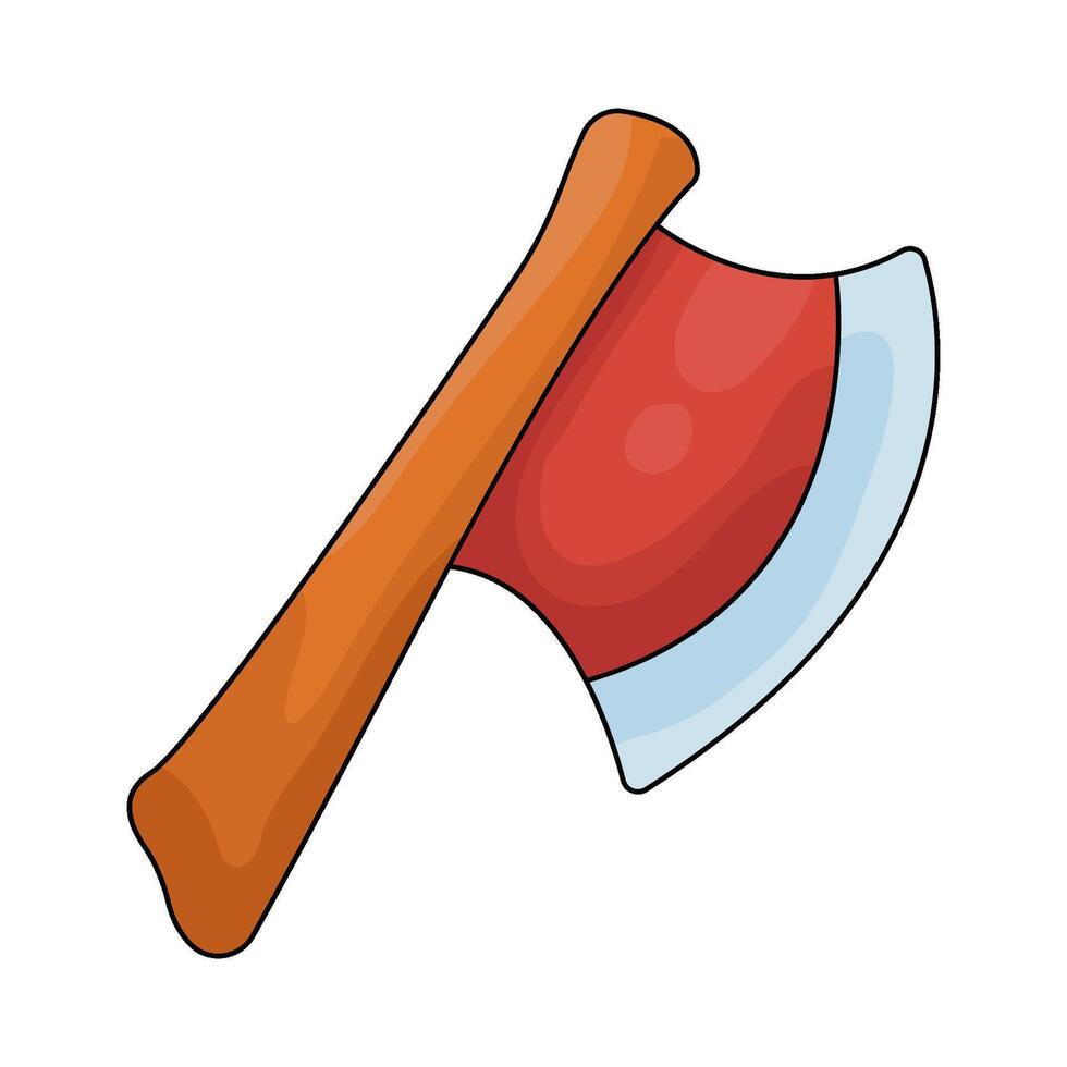 Illustration of red axe vector