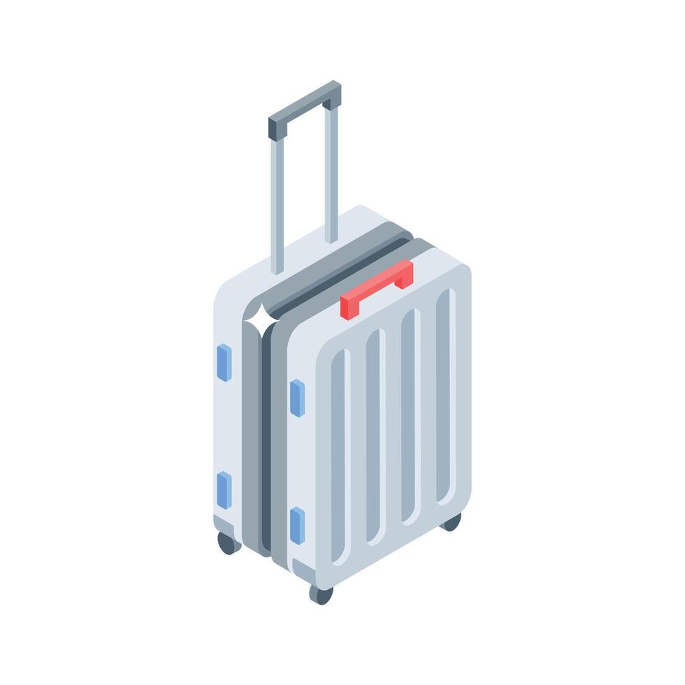 Premium isometric icon of packed luggage for travel vector