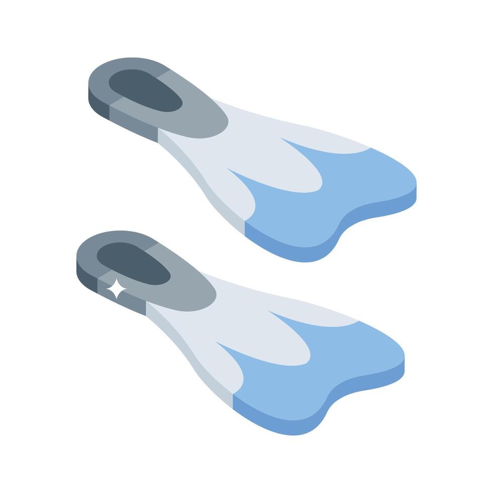 A well crafted isometric icon of snorkeling flippers vector
