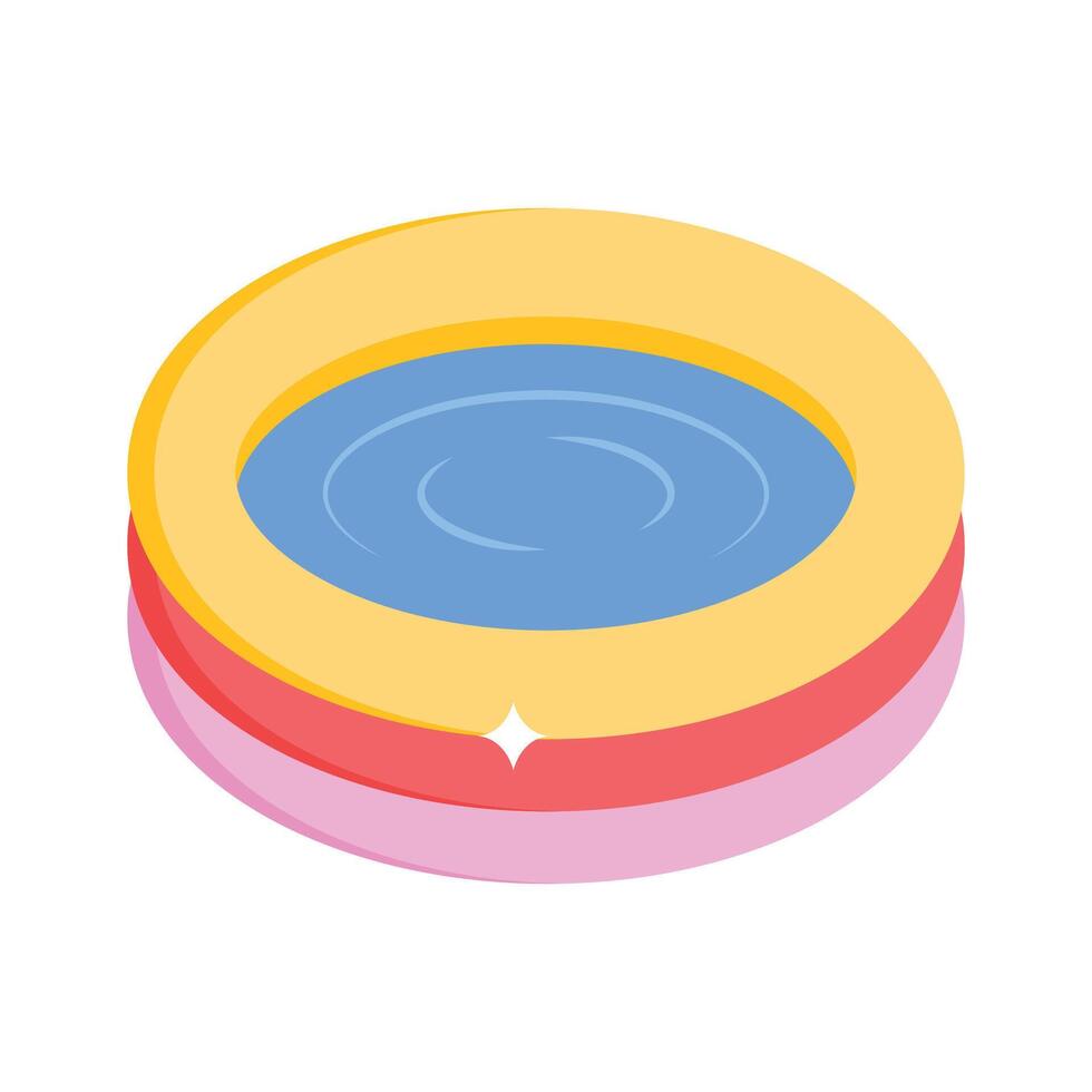 Premium isometric icon of inflatable pool float vector