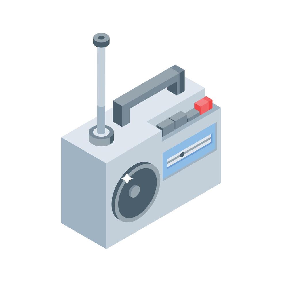 Get a glimpse of this isometric icon of radio set vector