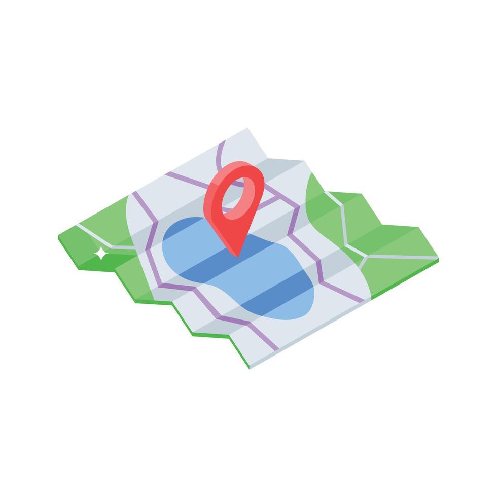 Check out this isometric icon of map location pointer vector