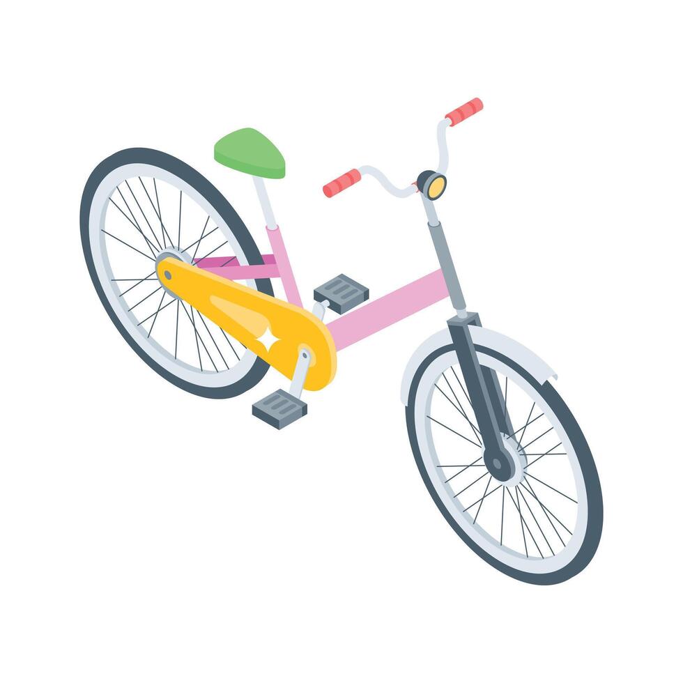 A captivating isometric style icon of parked cycle vector