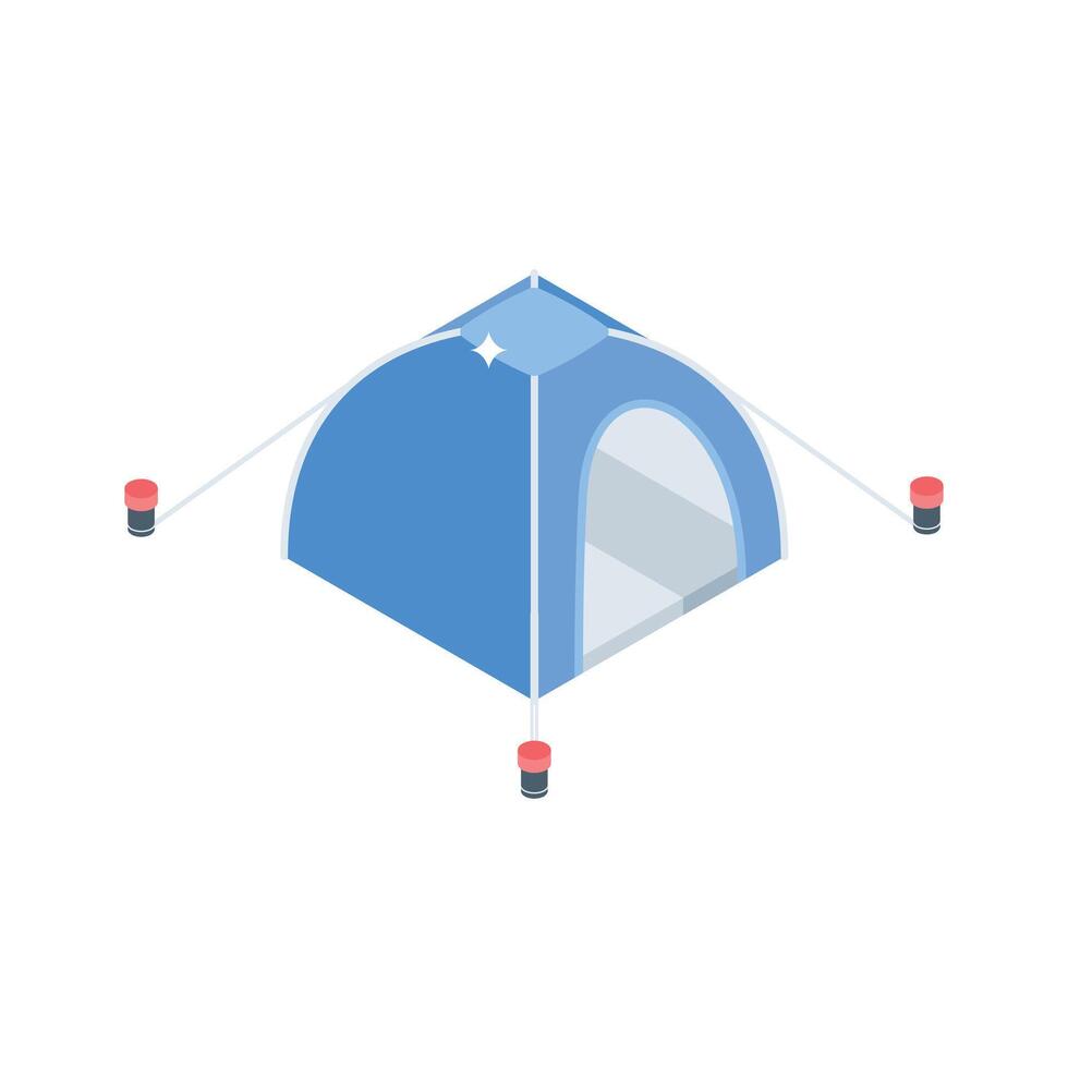 Visually engaging isometric icon of camp, ready for premium use vector