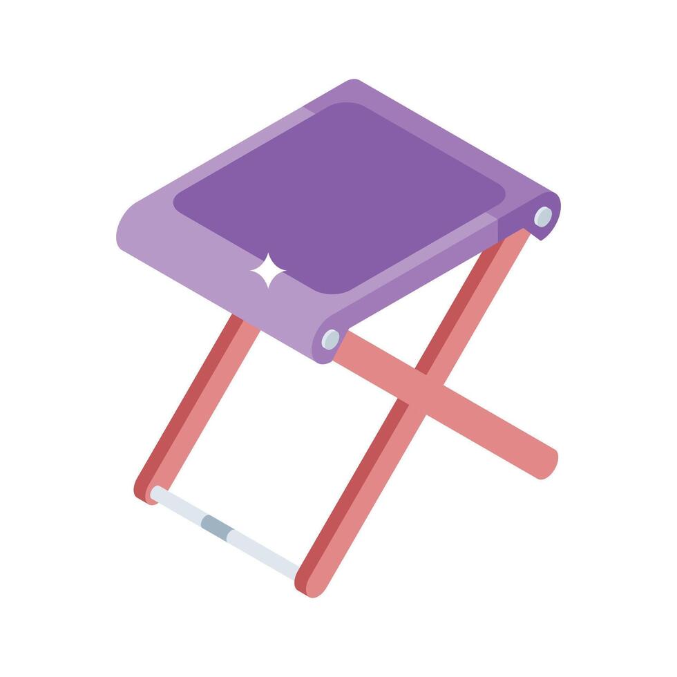 Premium isometric icon of foldable picnic table vector