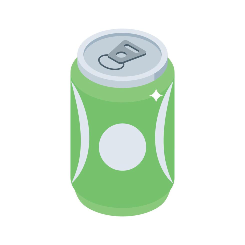 Grab this isometric icon showing soda tin, easy to edit vector
