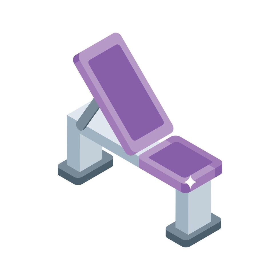 A well designed isometric style icon of exercise bench vector