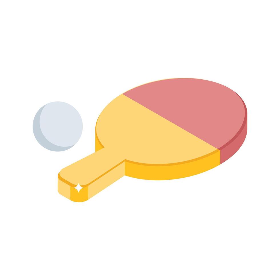A trendy isometric icon of tennis racket and ball vector