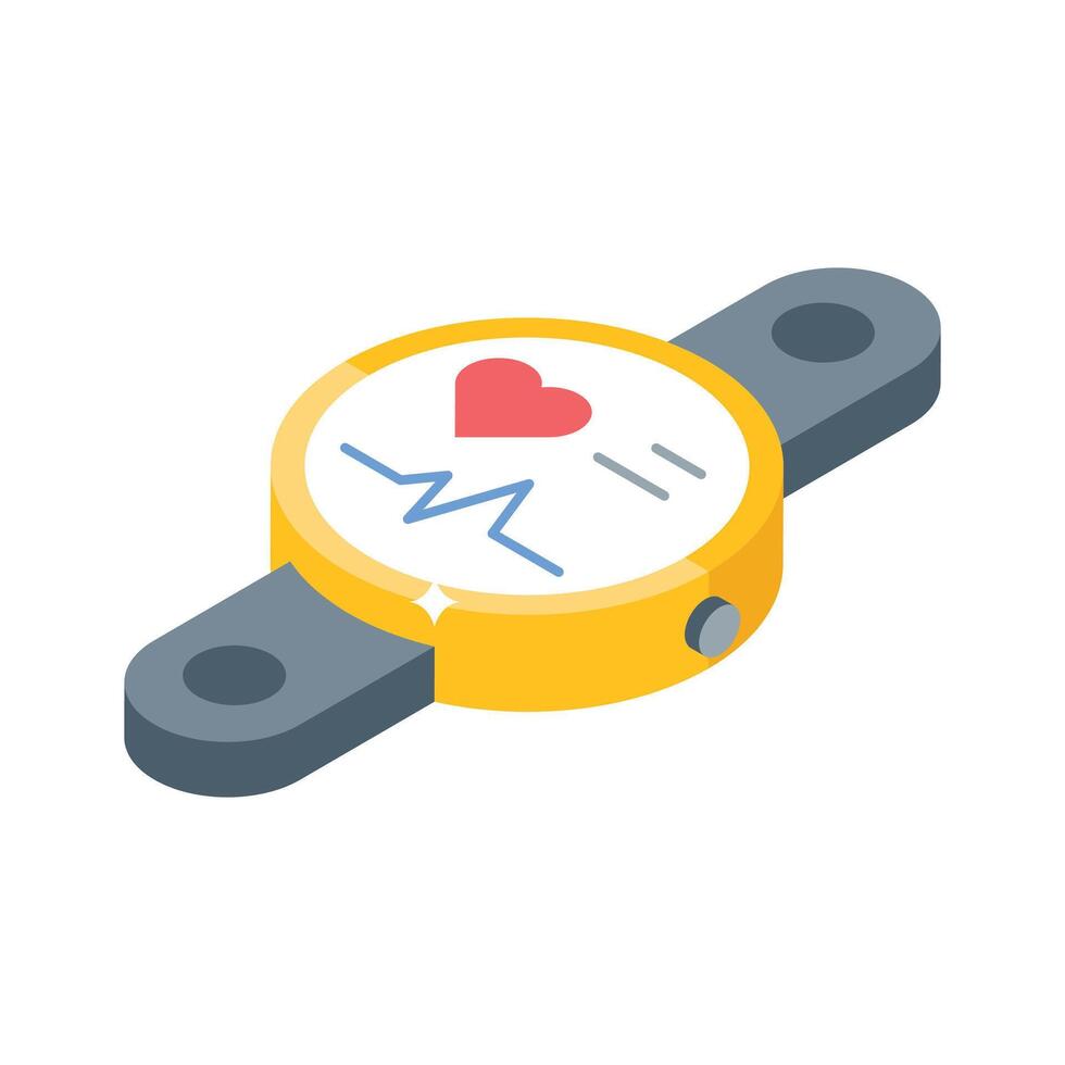 Premium isometric style icon of fitness tracker device vector