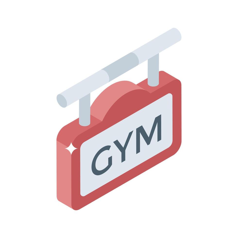 Modern isometric icon design of hanging gym board vector