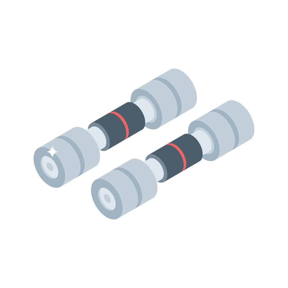 Well crafted isometric icon of dumbbells on floor vector