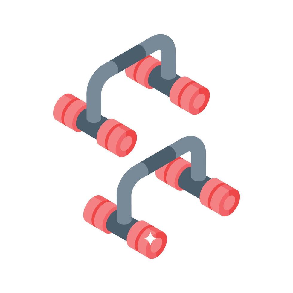 Trendy isometric icon of stable pushup stands pair vector