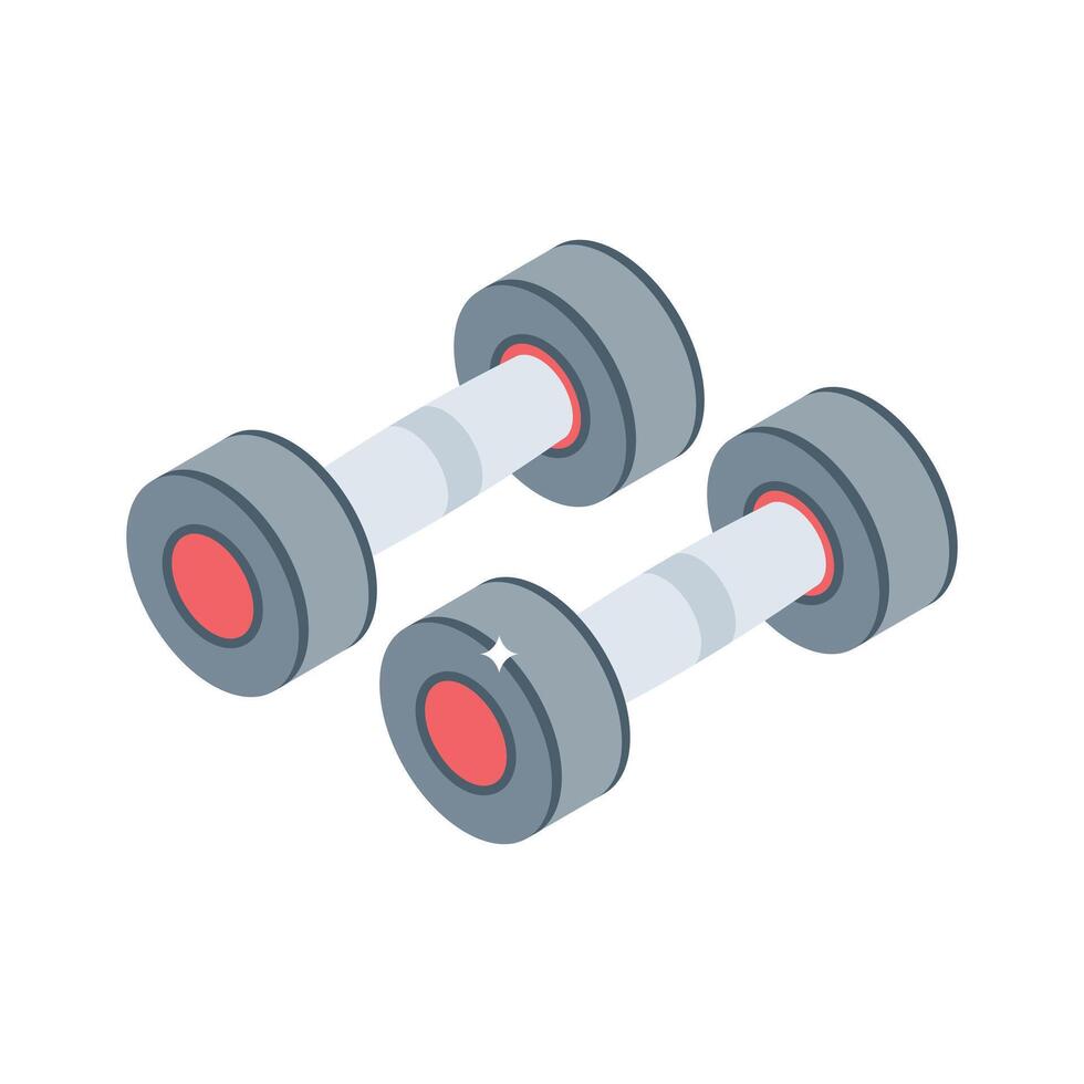 Well crafted isometric icon of heavy barbells vector