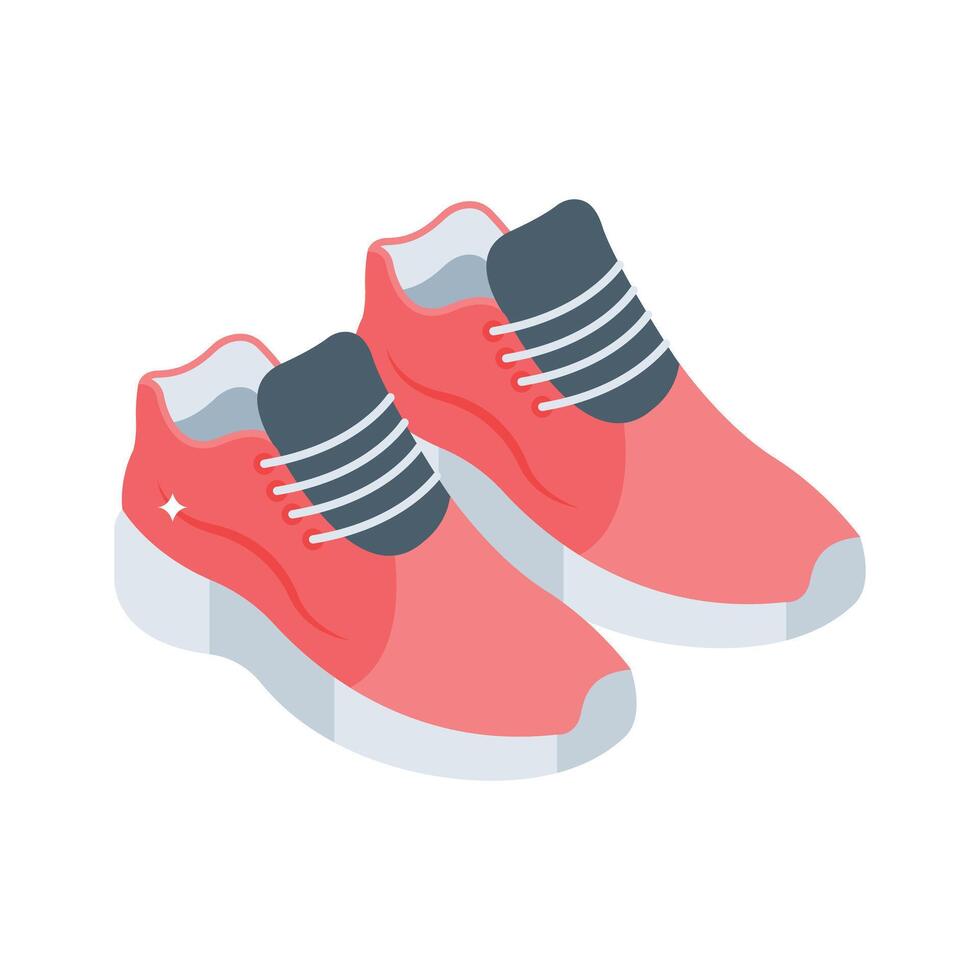 Visually appealing isometric style icon of running shoes pair vector