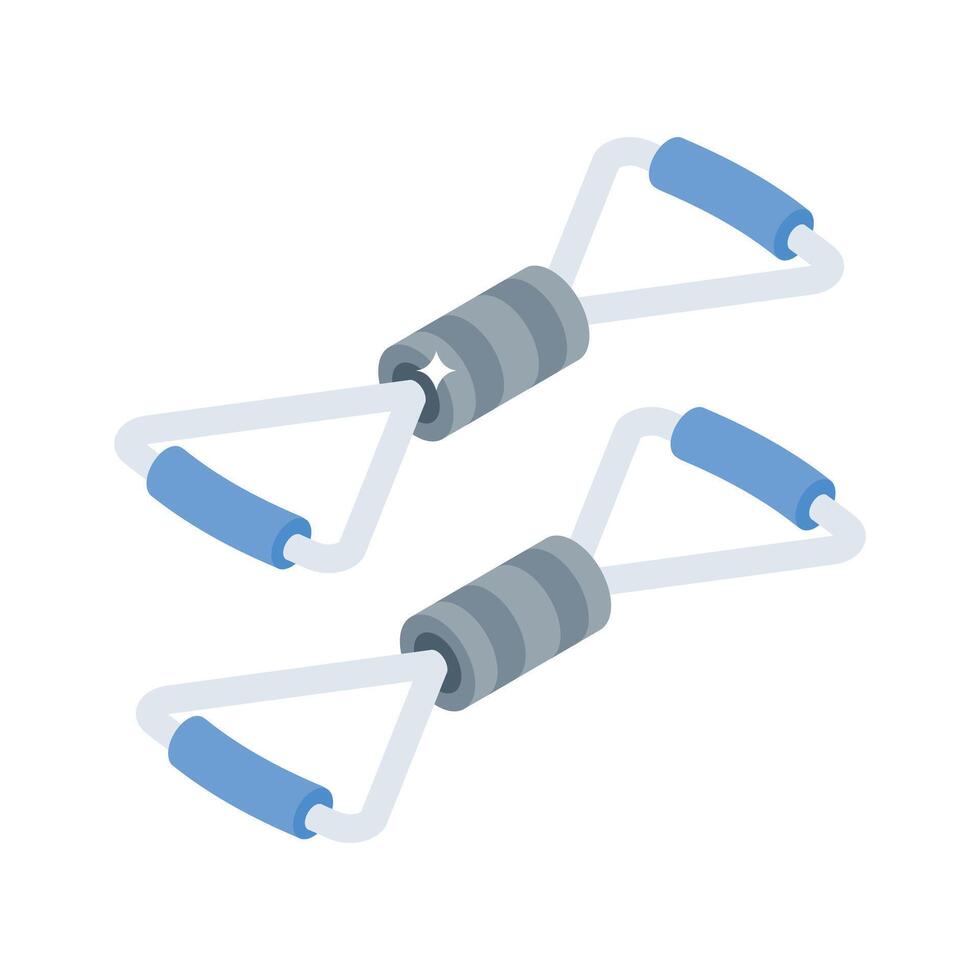 Visually engaging isometric icon of flexible stretching bands vector