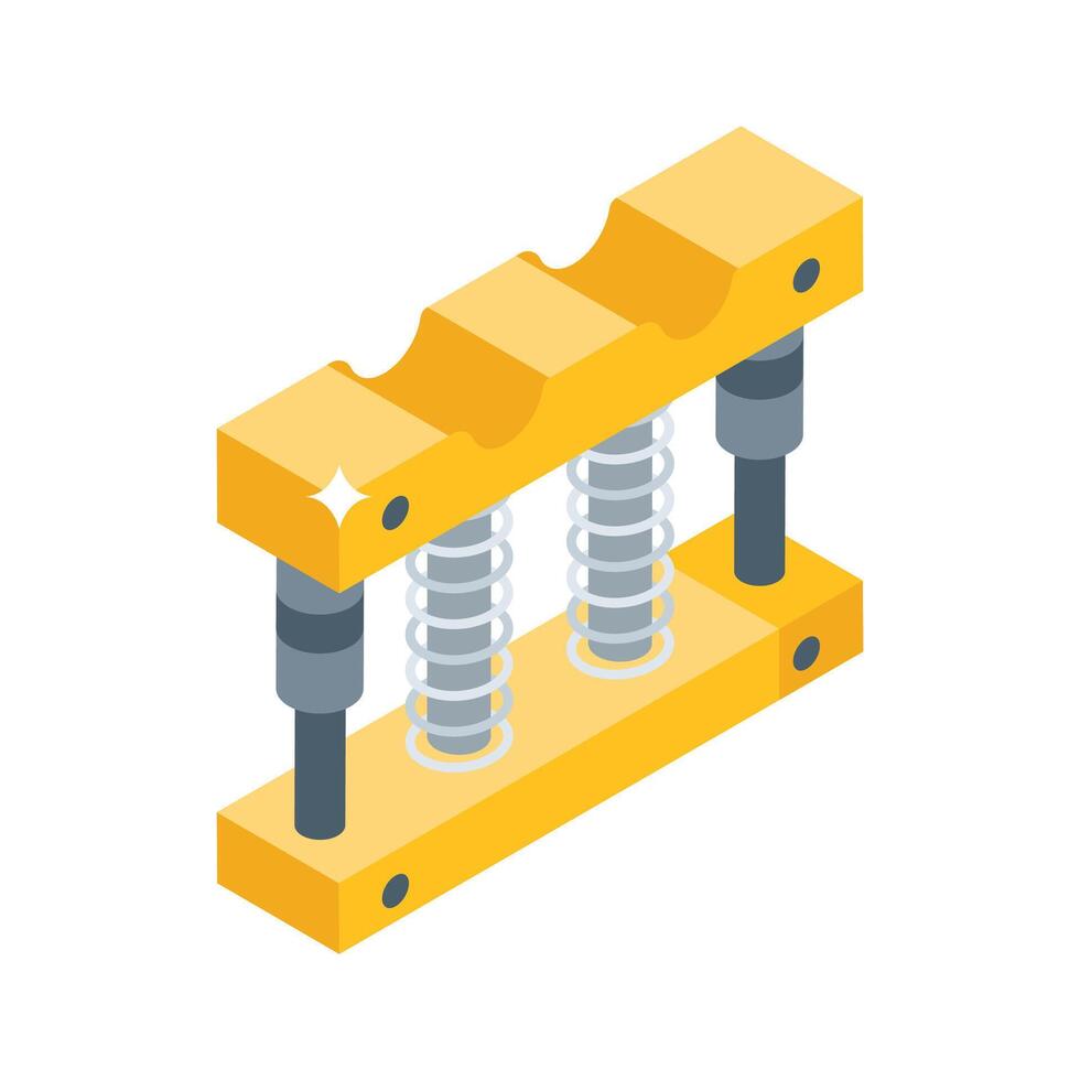 Trendy isometric icon of spring hand expander gear vector