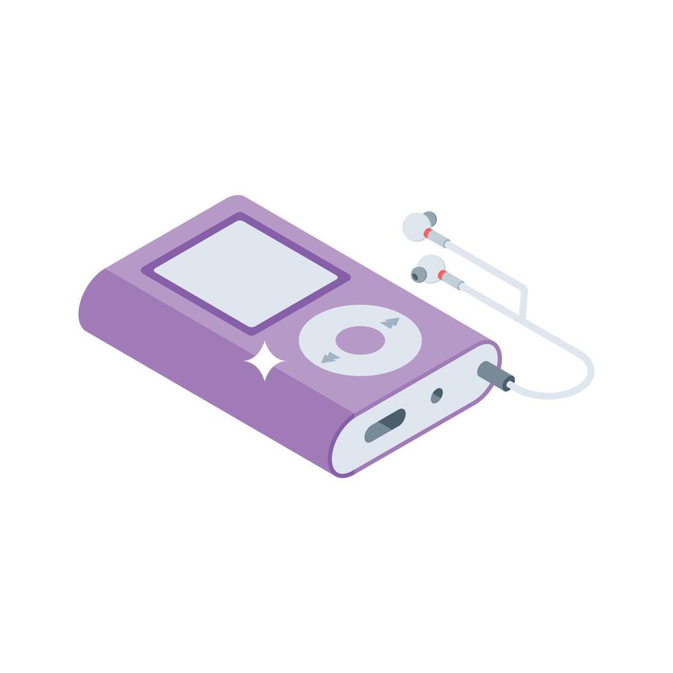 An amazing isometric icon of wireless music player vector