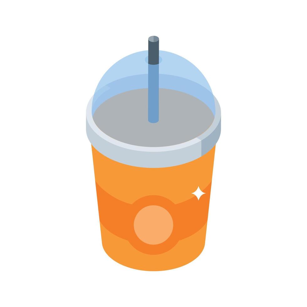 Easy to edit isometric style icon of smoothie drink vector