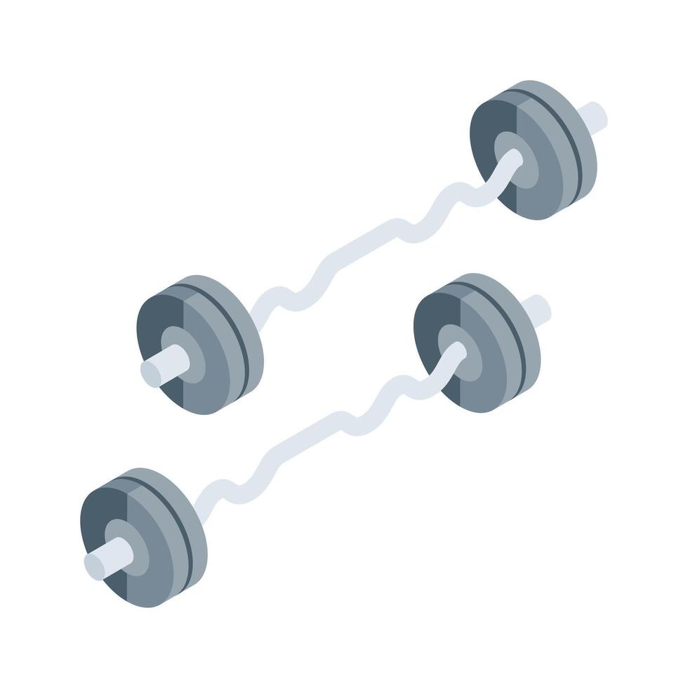 A customizable isometric icon of compact gym weight vector