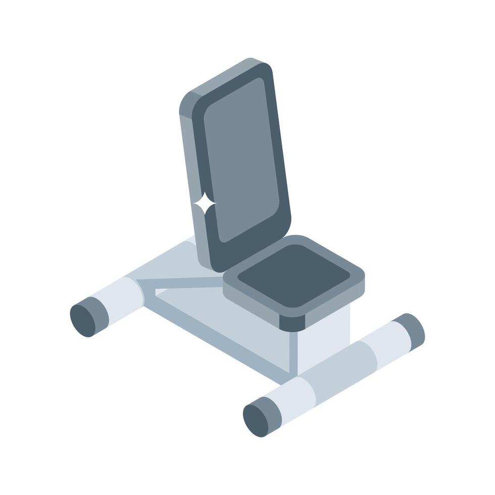 Easy to edit isometric style icon of aerobic bench vector