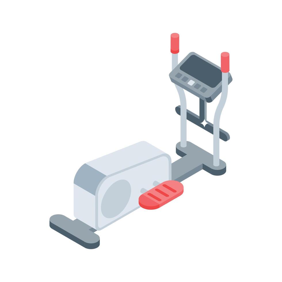 A captivating isometric style icon of elliptical trainer machine vector
