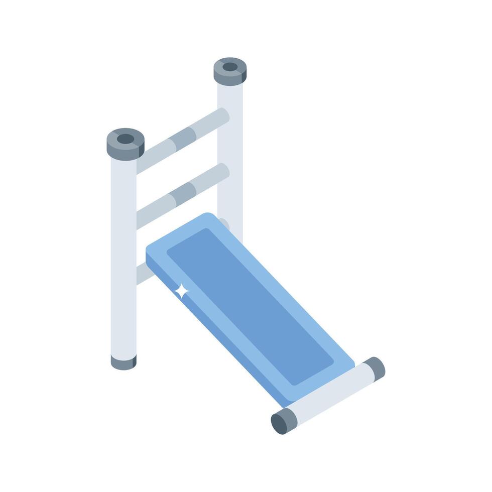A well designed isometric icon of abdominal bench vector