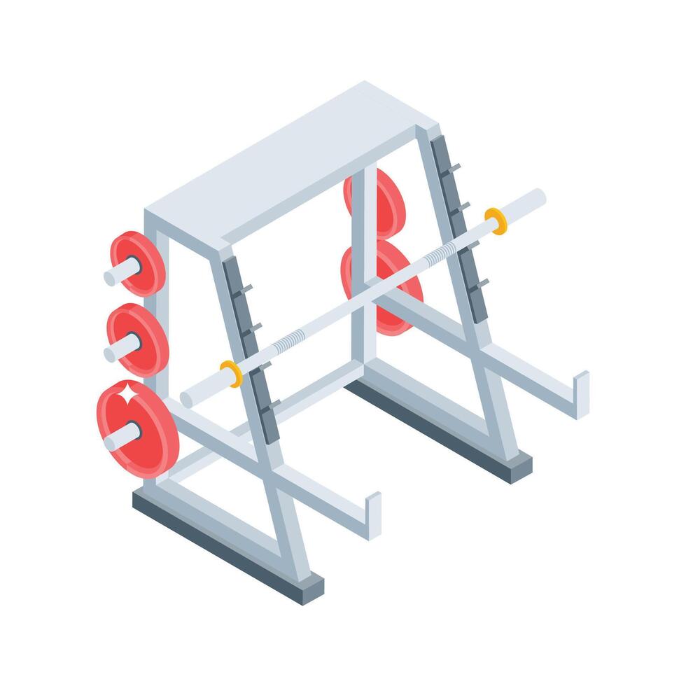 Check out this isometric icon of barbell shelf vector