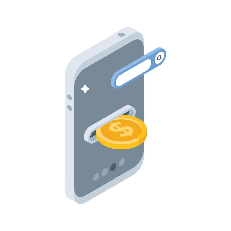 Here is an isometric style icon showing online earning theme vector
