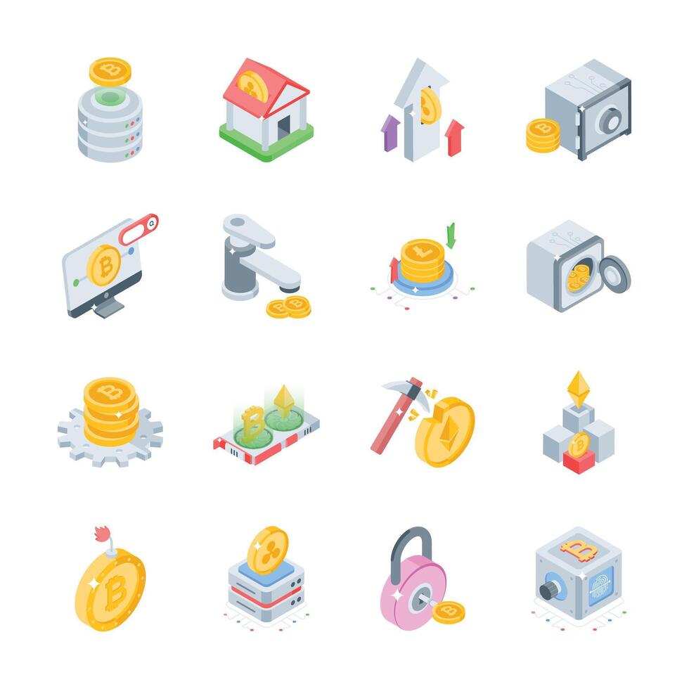 Check out our premium set of database isometric style icons. vector